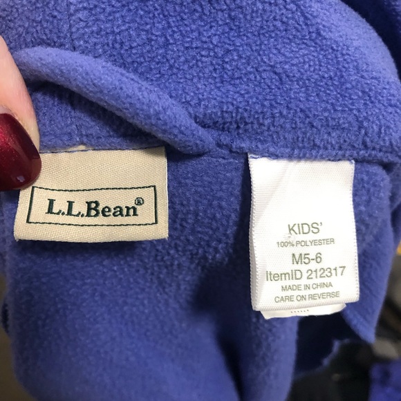 L l bean fleece housecoat dressing gown size 5/6 kids - Picture 4 of 4